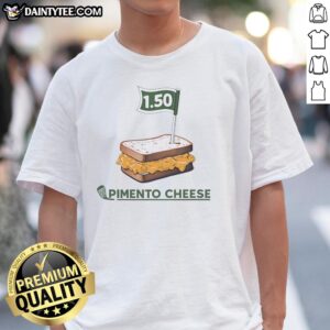 Alt Text: Hot Golf Sandwich Pimento Cheese T-Shirt featuring a golf flag design, perfect for golf enthusiasts and food lovers.