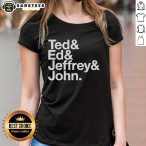Alt Text: Good Ted Ed and Jeffrey John ladies tee featuring a stylish design, perfect for casual wear and fan apparel.