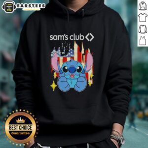 Cute stitch-style hoodie featuring the USA flag, perfect for stylish fans of Sam's Club.
