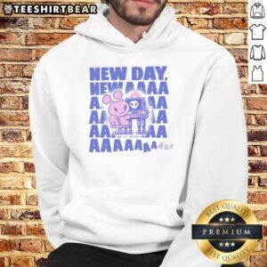 Stylish Nice A New Day New AAAA Hoodie displayed on a hanger, showcasing its sleek design and vibrant colors.
