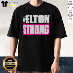 Official Elton Strong T-Shirt featuring bold graphics and vibrant colors, perfect for fans of Elton John.