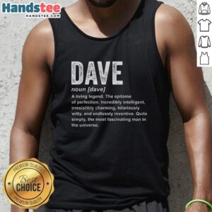 Funny Dave tank top featuring an official personalized definition design for a unique and humorous style.