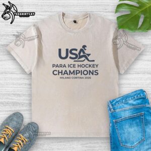 Premium USA Para Ice Hockey Champions Milano Cortina 2026 T-Shirt - Image 6