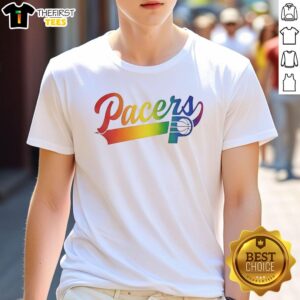 Good Indiana Pacers Pride Game Night T-Shirt featuring vibrant colors and team logo for LGBTQ+ support at games.