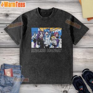 Cute Endless Monday Dreams and Deadlines Were Family washed t-shirt featuring a playful design with vibrant colors.