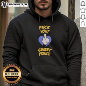 Alt Text: Cozy 'Good F*ck You Sweet Prince' hoodie in stylish black, perfect for casual wear and expressing bold fashion statements.