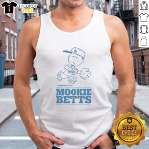 Alt Text: Top Charlie Brown X Los Angeles Dodgers Mookie Betts tank top featuring a vibrant design and sporty style.