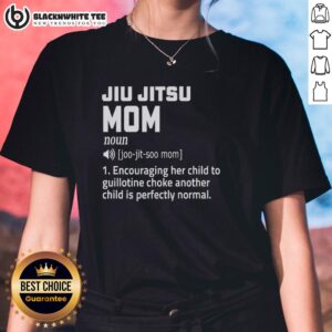 Good Jiu Jitsu Mom Ladies Tee featuring a vibrant design, perfect for proud Jiu Jitsu moms and martial arts enthusiasts.