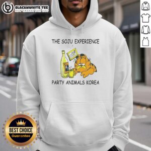 Cozy Original The Soju Experience Party Animals Korea hoodie in vibrant colors, perfect for nightlife enthusiasts.
