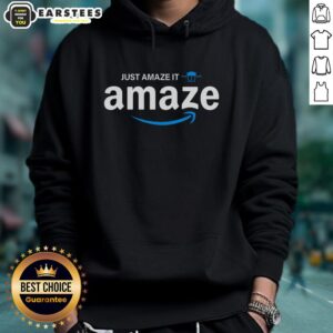 Funny Just Amaze It Amaze Amazon Logo Hoodie featuring a playful design and vibrant colors, perfect for casual wear.