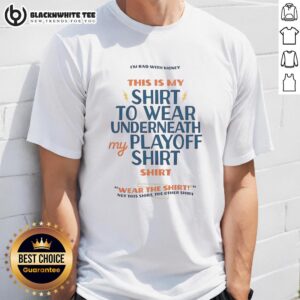 Alt Text: Oklahoma City Thunder shirt worn under playoff shirt, showcasing team pride and spirit for the NBA playoffs.