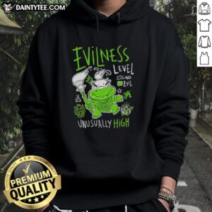 Original Baby Bowser Evilness Level Unusually High Hoodie featuring vibrant graphics and comfortable design for fans.