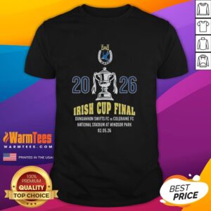 Good Irish Cup Final Dungannon Swifts FC 2026 T-Shirt featuring vibrant team colors and logo, perfect for fans.