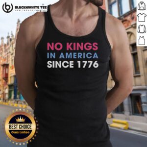 Jamie Lee Curtis wearing 'No Kings in America Since 1776' tank top, promoting freedom and democracy in fashion.