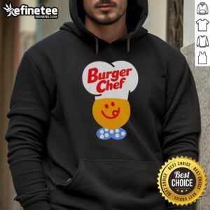 Original Vintage Burger Chef Hoodie in black with retro logo design, perfect for burger lovers and vintage fashion enthusiasts.