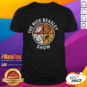 Alt Text: Official The Nick Beasley Show logo T-shirt featuring a vibrant design and bold graphics for fans and merchandise collectors.