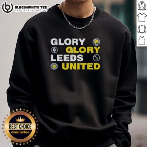 Stylish Pretty Glory Glory Leeds United FC sweatshirt in blue, featuring team logo and cozy fabric for fans.