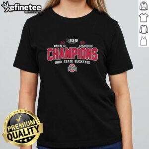 Ohio State Buckeyes Men's Lacrosse 2026 Big Ten Conference Champions Ladies Tee, showcasing team pride and style.