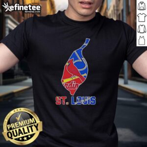 Pretty St. Louis Sports Teams Graphic Transfer State T-Shirt featuring vibrant team logos and a stylish design.