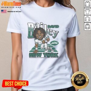 Awesome New York Jets David Bailey ladies tee in vibrant green, perfect for female fans of NFL football.