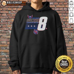 Alt Text: Stylish hoodie featuring Alexander Ovechkin, the Washington Capitals' all-time NHL goals scoring leader, number 8.