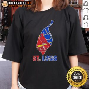 Nice St. Louis sports teams graphic on a stylish ladies tee, showcasing local pride and team spirit.