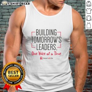 Alt Text: Cincinnati Youth Choir tank top promoting their mission to build tomorrow's leaders through music and community.