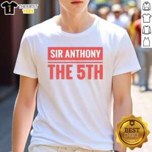 Alt Text: Top Sir Anthony The 5th Stacked Block T-Shirt featuring bold graphic design and comfortable fit for casual wear.