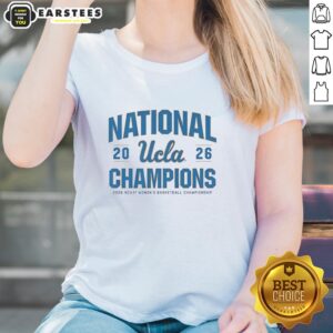 UCLA Bruins WBB 2026 National Champions ladies tee featuring team colors and logo, perfect for fans and celebrations.