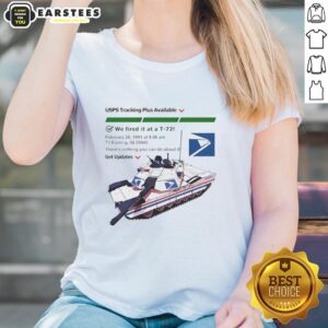Awesome USPS Tracking Plus Available Ladies Tee featuring a stylish design perfect for postal service enthusiasts.