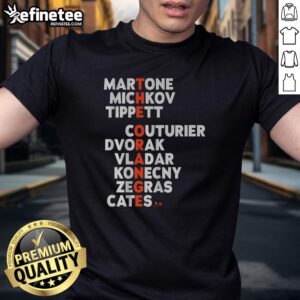 Premium Philadelphia Hockey The Orange Names T-Shirt showcasing bold graphics and vibrant colors for fans.