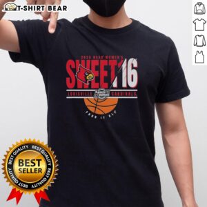 Louisville Cardinals NCAA Women's Sweet 16 March Madness 2026 T-Shirt featuring team colors and logo design.