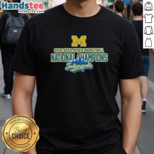 Premium NCAA Michigan Wolverines Men's Basketball 2026 National Champions T-Shirt featuring team colors and logo.