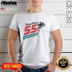 Alt Text: Hot Kamen Rider 55th Gogo Biker T-Shirt featuring vibrant graphics and stylish design for fans of the iconic series.