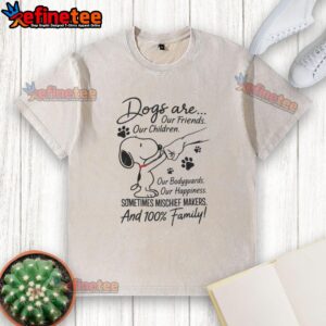 Top Snoopy dogs t-shirt featuring a heartwarming design celebrating dogs as friends, family, and protectors.