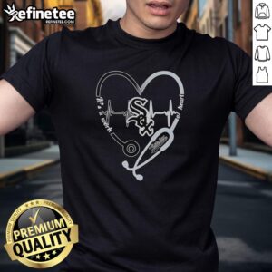Pretty Chicago White Sox 'Heart And Soul' T-shirt featuring a stethoscope and heartbeat design, perfect for fans.