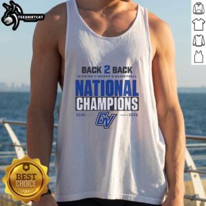 Grand Valley State women's basketball tank top celebrating 2026 Division II national champions back-to-back victory.