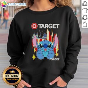 Good Stitch Like Target USA Flag Sweatshirt featuring a patriotic design, perfect for casual wear and celebrating American pride.