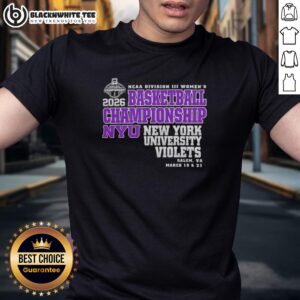 2026 NCAA Division III Women's Basketball Final Championship T-Shirt featuring New York University Violets design.