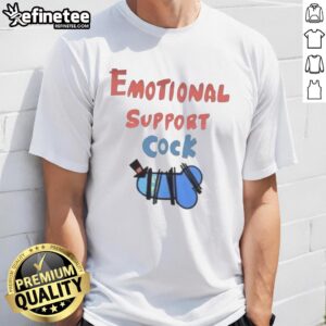 Top Emotional Support Cock T-Shirt featuring a humorous design for pet lovers and mental health advocates.