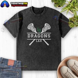 Awesome Team Lax Sports Fan washed t-shirt displayed on a hanger, showcasing team pride and casual style for fans.