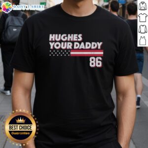 Hot Jack Hughes Your Daddy 86 Retro T-Shirt featuring bold graphics and vintage style for hockey fans.