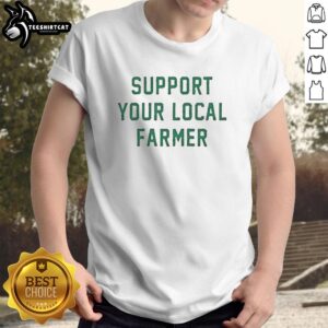 Vintage 'Support Your Local Farmer' T-shirt design featuring rustic graphics and earthy colors, perfect for farm enthusiasts.