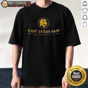 Stylish East Texas A&M University T-shirt featuring school colors and logo, perfect for fans and alumni.