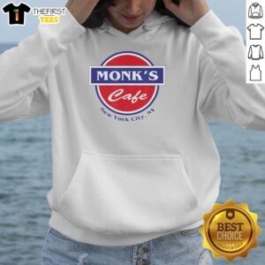 Top Monks Cafe in New York City NY logo hoodie featuring vibrant design and cozy fit, perfect for casual wear.