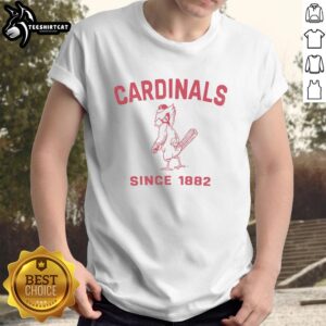 Premium St. Louis Cardinals Cooperstown Duster T-Shirt in red with vintage logo, perfect for baseball fans and collectors.