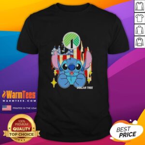 Alt Text: Cute Stitch Like Dollar Tree USA Flag T-Shirt featuring a vibrant American flag design on soft fabric.