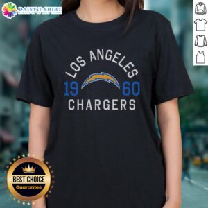 Pretty Los Angeles Chargers Heritage Print Ladies Tee showcasing vibrant team colors and stylish design for fans.