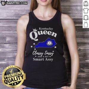 Alt Text: Pretty Kentucky Queen tank top featuring a classy, sassy, and smart-assy design, perfect for casual wear.