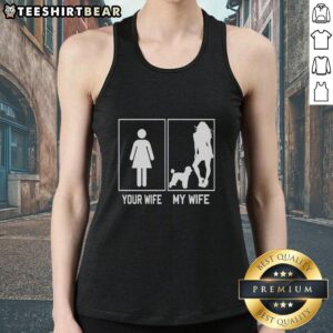Pretty Your Wife My Wife Poodle Tank Top featuring a cute poodle graphic, perfect for dog lovers and casual wear.